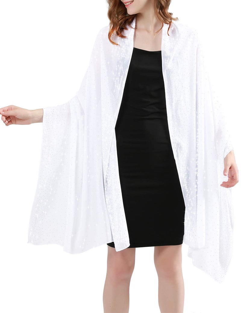 BANETTETA White Shawls and Wraps for Evening Dresses Shawl Wraps for Women (White) - Image 1